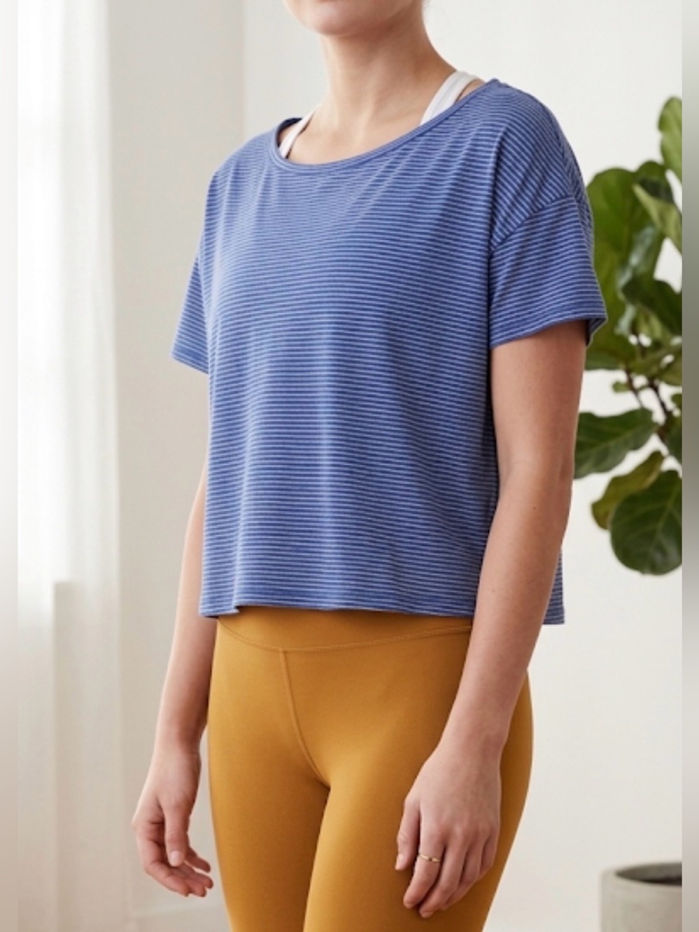 ❤️ Cropped T-Shirt Relaxed fit Short Sleeve Striped Top